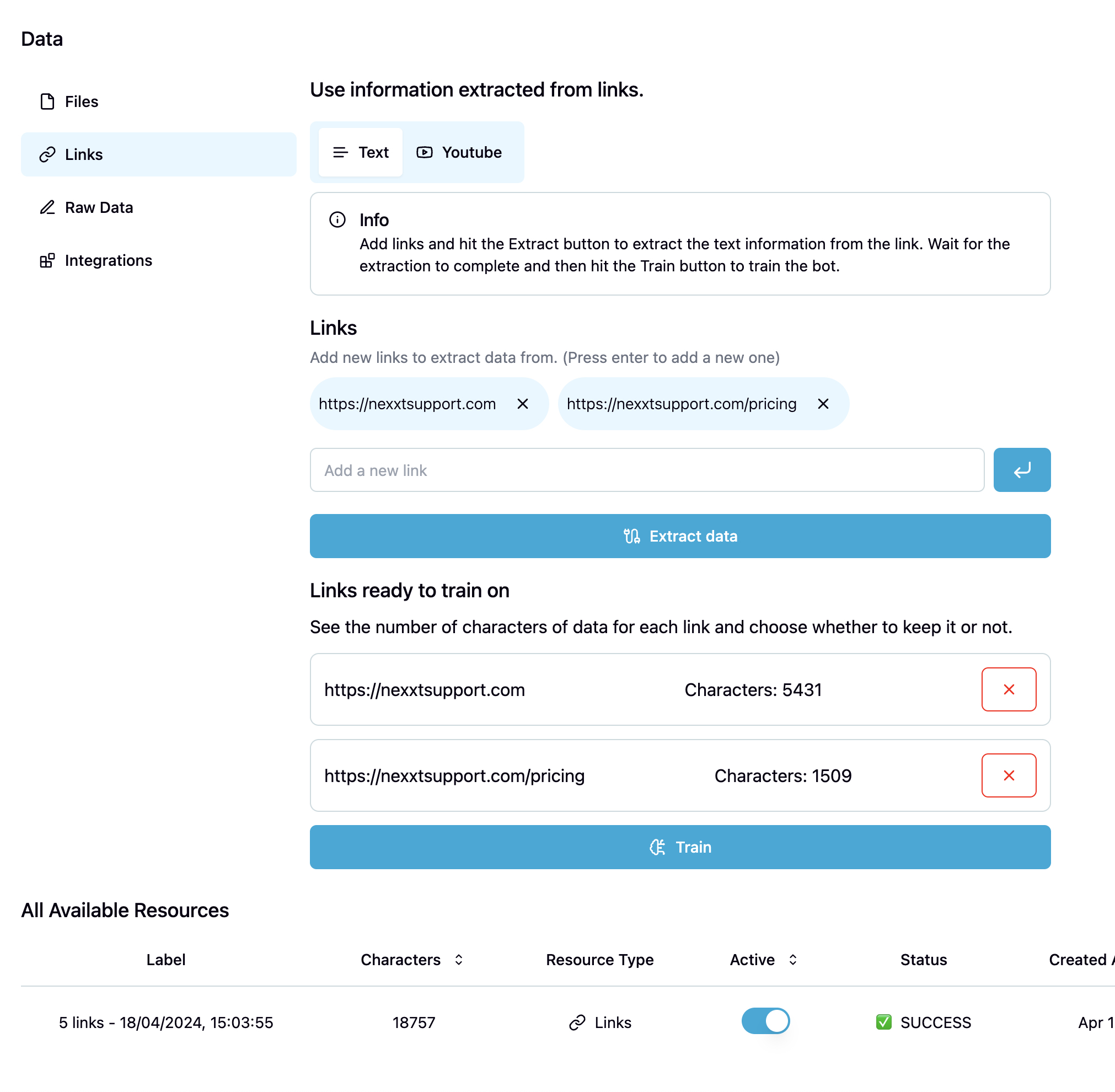 NexxtSupport AI Chatbot Platform